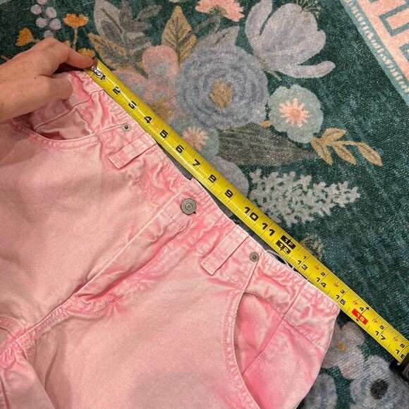 Free People Jeans Pants Pink Denim 8 Cargo Supersonic Slim Crop Trouser balloon - Picture 9 of 9